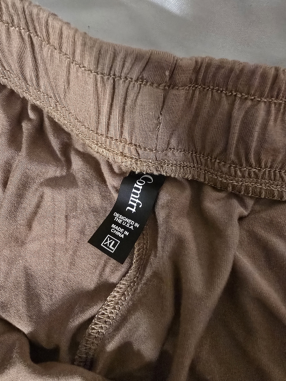 Comfrt - Adult's Pull-On Casual Shorts in Burgundy, Sage & Tan - Set of 3 - Picture 3 of 10